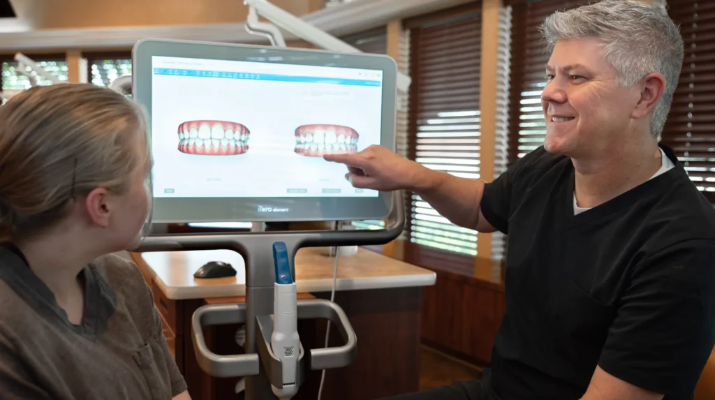 Dr. Cramer welcoming a new patient